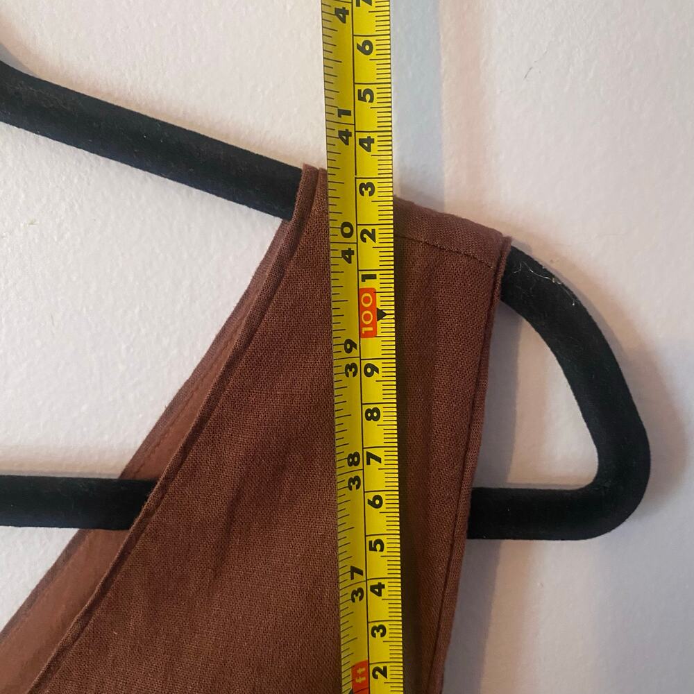 NWT Ann Taylor Chocolate Brown Linen Blend Sleeveless Mini Dress V-neck Women 4 - Picture 10 of 11